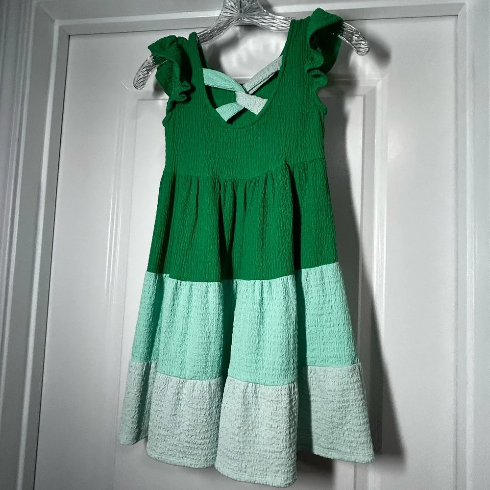 Bonnie‎ Jean Green and Mint Tiered Kids Dress